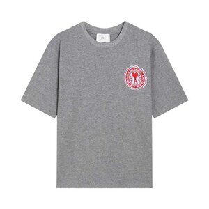 Ami Alexandre Mattiussi France Patch Logo Grey Tee Shirt